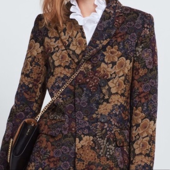 Sandro Paris Alma Floral Blazer Jacket Jacquard Xs - Picture 4 of 8